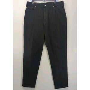 Levis 550 Black Denim Jeans Made In USA Women's 20W Tapered Leg